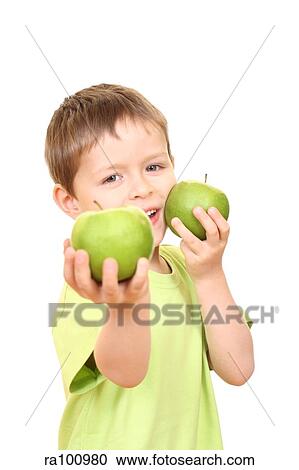 Boy with apples View Large Photo Image Stock Image - Boy with apples. Fotosearch