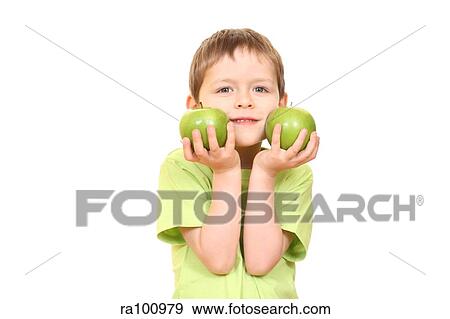 Boy with apples View Large Photo Image Stock Photo - Boy with apples. Fotosearch