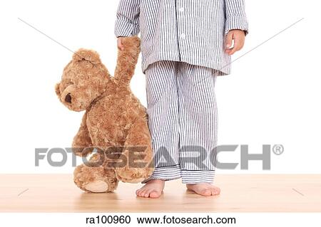 Stock Image - Boy with teddy. Fotosearch