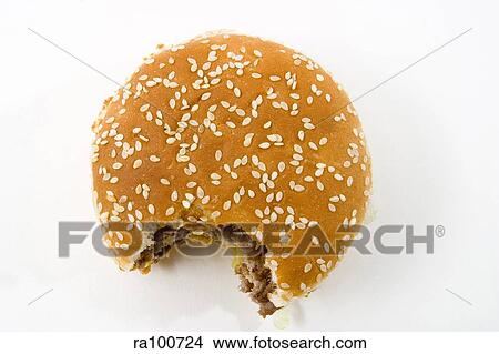 Burger from above View Large Photo Image Picture - Burger from above. Fotosearch