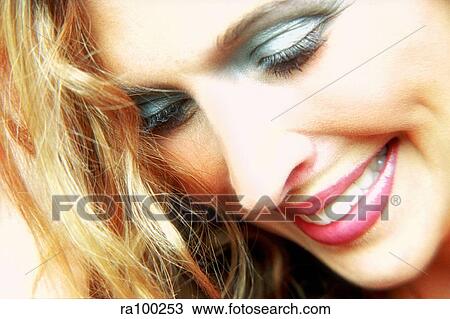 Close up of woman's face View Large Photo Image Stock Image - Close up of woman's face. Fotosearch