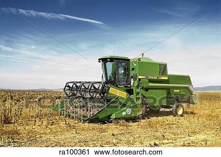 Stock Image - Combine harvester. Fotosearch