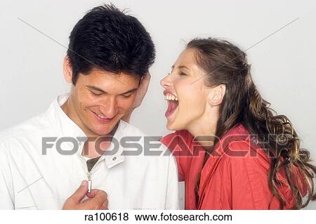 Stock Photo - Couple joking. Fotosearch