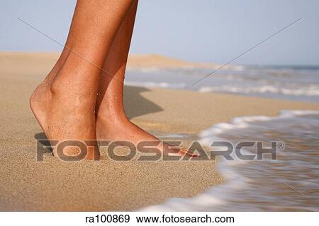 Feet in sand View Large Photo Image Stock Photo - Feet in sand. Fotosearch