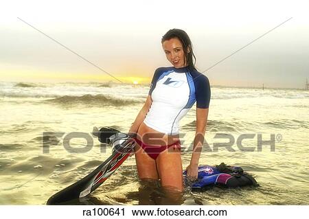 Stock Image - Glamour on the beach. Fotosearch