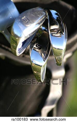 Stock Image - Golf clubs close up. Fotosearch