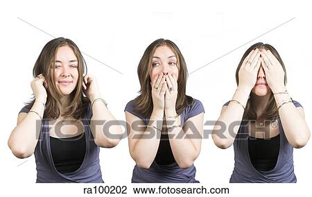 Hear no evil speak no evil see no evil View Large Photo Image Stock Image - Hear no evil speak no evil see no evil. Fotosearch