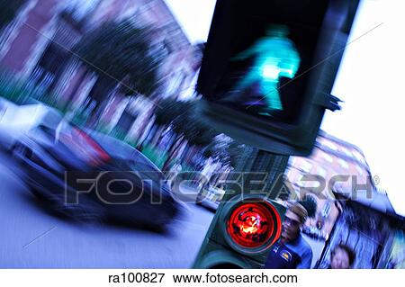 Stock Photo - Pedestrian lights on green. Fotosearch