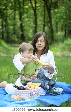 Picnic with kids View Large Photo Image Stock Photograph - Picnic with kids. Fotosearch
