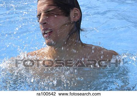 Shaking head in pool View Large Photo Image Stock Image - Shaking head in pool. Fotosearch