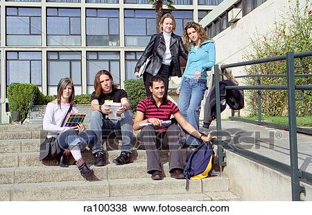 Students on steps View Large Photo Image Stock Photo - Students on steps. Fotosearch