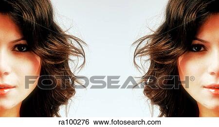 Two identical faces View Large Photo Image Stock Photograph - Two identical faces. Fotosearch
