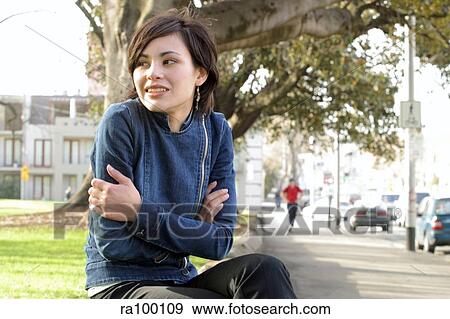Woman in park View Large Photo Image Stock Photo - Woman in park. Fotosearch