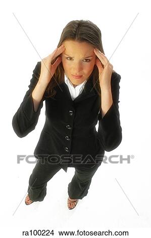 Woman with headache View Large Photo Image Picture - Woman with headache. Fotosearch