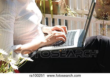 Woman with laptop View Large Photo Image Stock Image - Woman with laptop. Fotosearch