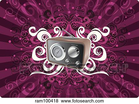 Stock Illustration - badshahi retro radio. Fotosearch