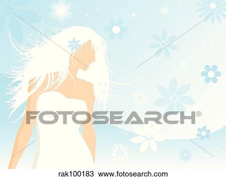 Drawing - Beautiful girl. Fotosearch