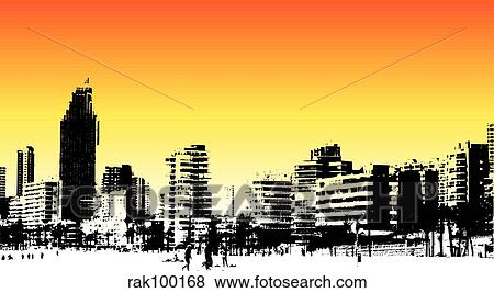 Benidorm View Large Illustration Stock Illustration - Benidorm. Fotosearch