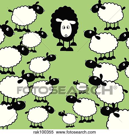 black sheep View Large Illustration Stock Illustration - black sheep. Fotosearch