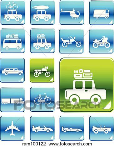 Drawing - blue car. Fotosearch