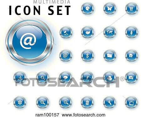 Stock Illustration - blue icons. Fotosearch