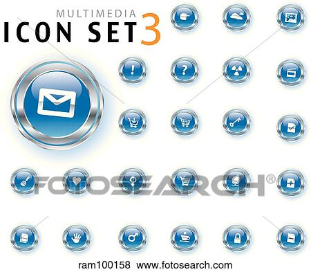 blue icons View Large Illustration Stock Illustration - blue icons. Fotosearch