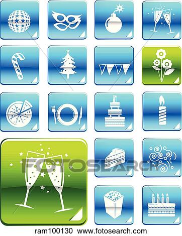 blue party View Large Illustration Clipart - blue party. Fotosearch