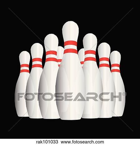 bowling pins View Large Illustration Drawing - bowling pins. Fotosearch
