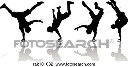Breakdancers View Large Illustration Drawing - Breakdancers. Fotosearch