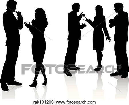 Business conversations View Large Illustration Drawing - Business conversations. Fotosearch