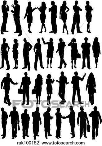 business people silhouettes View Large Illustration Drawing - business people silhouettes. Fotosearch