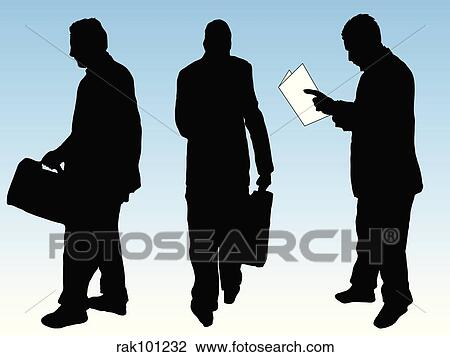 business silhouettes View Large Illustration Drawing - business silhouettes. Fotosearch