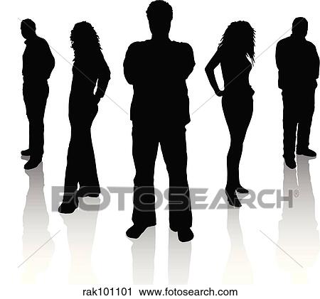 Clip Art - Business team. Fotosearch