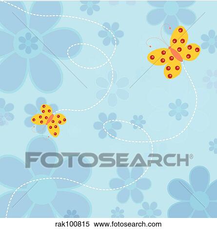 butterflies and flowers View Large Illustration Stock Illustration - butterflies and flowers. Fotosearch