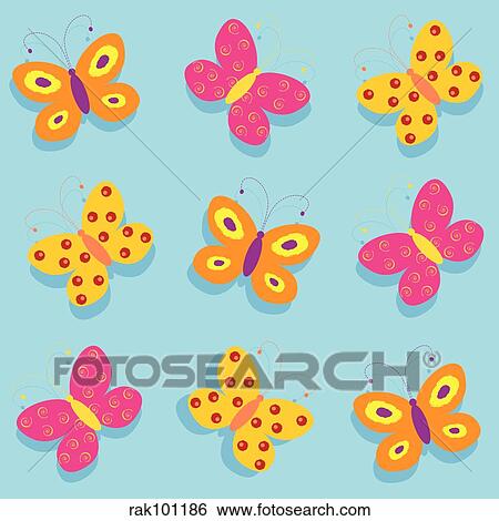butterflies View Large Illustration Stock Illustration - butterflies. Fotosearch