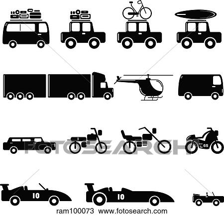 Drawing - car icons. Fotosearch