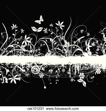 Clip Art - chaotic floral grunge. Fotosearch