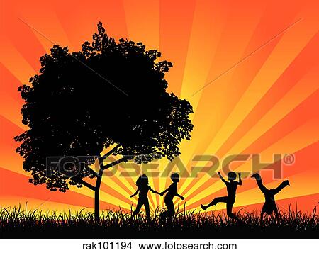 children playing View Large Illustration Stock Illustration - children playing. Fotosearch