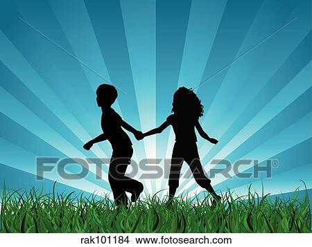 children running View Large Illustration Stock Illustration - children running. Fotosearch