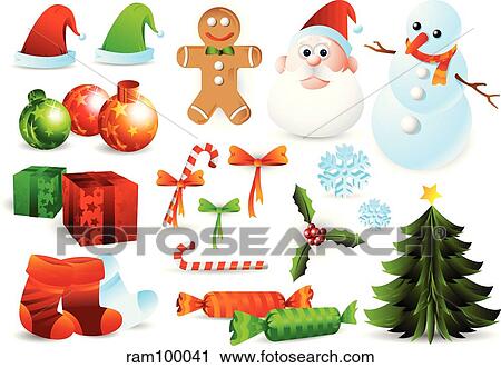 christmas collection View Large Illustration Clip Art - christmas collection. Fotosearch