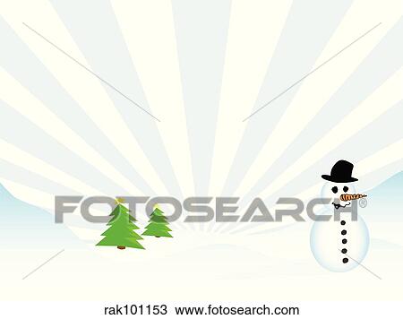 Drawing - christmas scene. Fotosearch