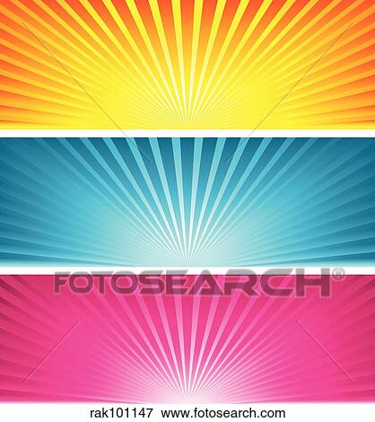 Stock Illustration - coloured starbursts. Fotosearch