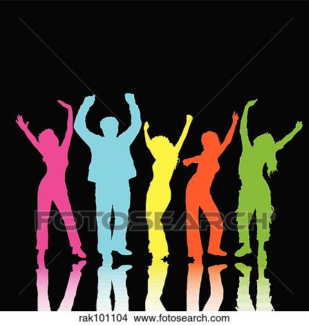 Stock Illustration - Colourful people. Fotosearch