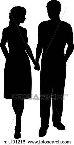 Stock Illustration - couple walking. Fotosearch