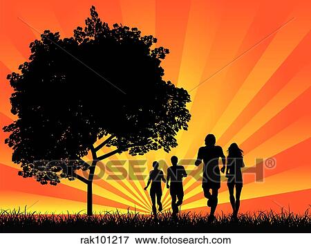 Stock Illustration - couples jogging. Fotosearch