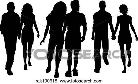 Couples walking copy View Large Illustration Stock Illustration - Couples walking copy. Fotosearch