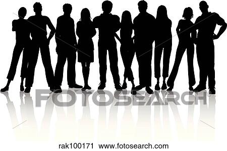 Clip Art - crowd of people. Fotosearch