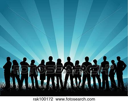 crowd of people View Large Illustration Drawing - crowd of people. Fotosearch
