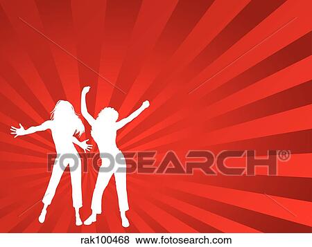 Dancing females View Large Illustration Stock Illustration - Dancing females. Fotosearch