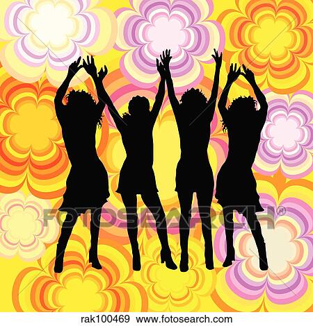 dancing females View Large Illustration Stock Illustration - dancing females. Fotosearch